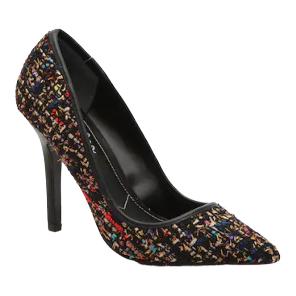 CHARLES DAVID Sweetness Tweed Pump 8/8.5* Black+ Like New!